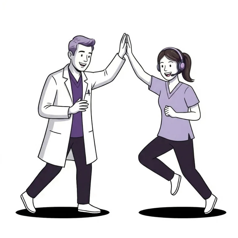 Doctor and agent high five